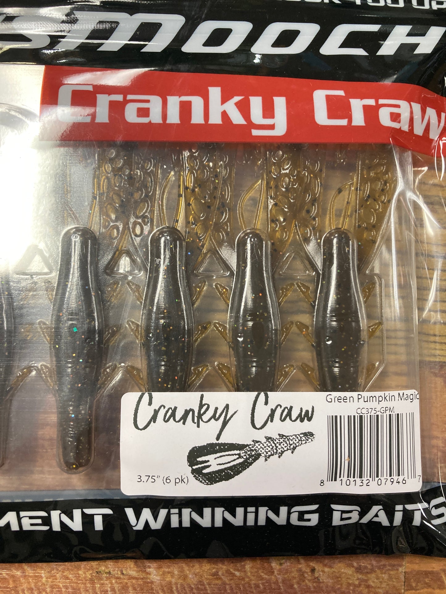 Bassmooch Cranky Craw 3.75” Green Pumpkin Magic