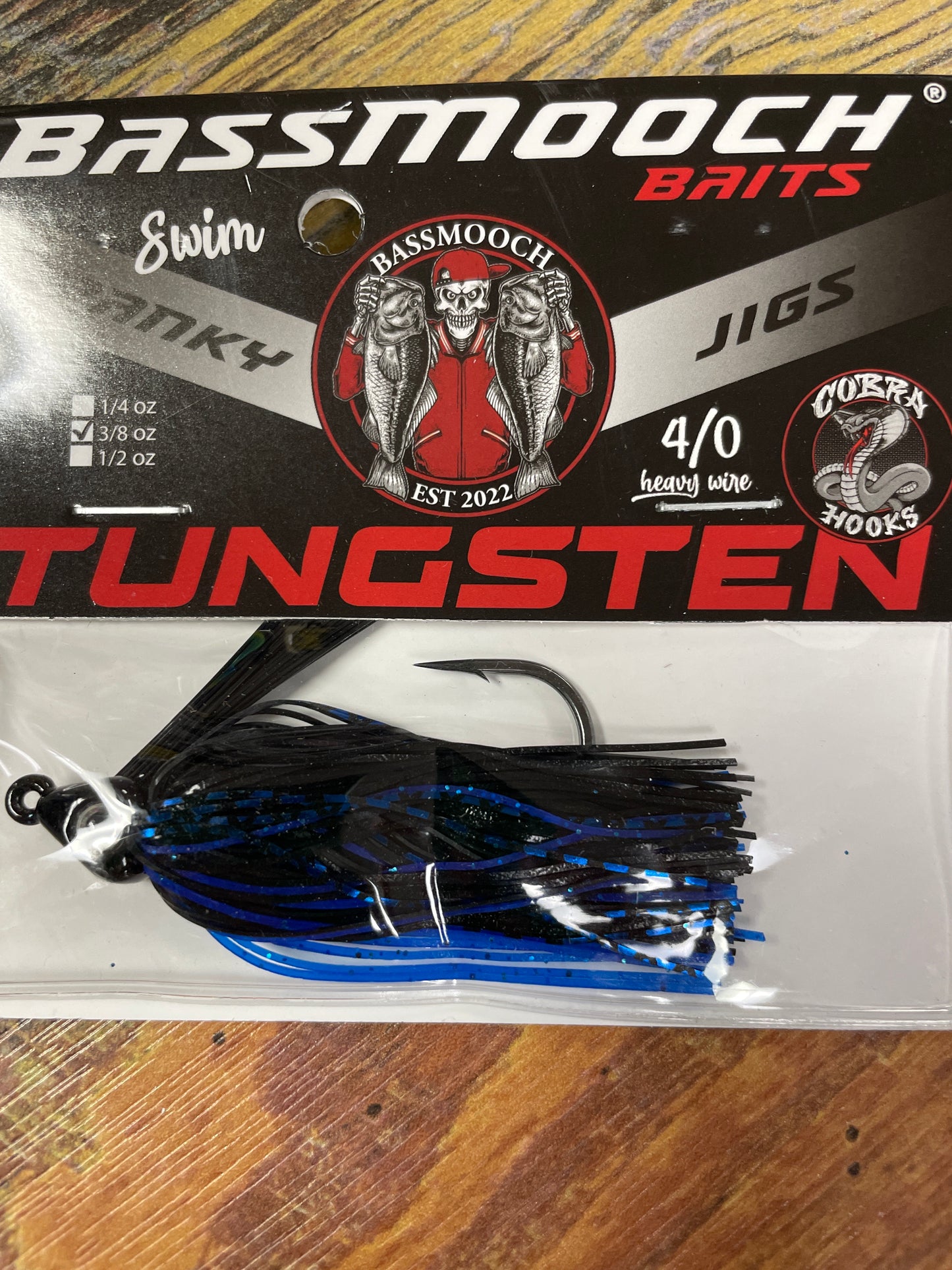 Bassmooch Baits Spanky Swim Jig 3/8oz Black & Blue