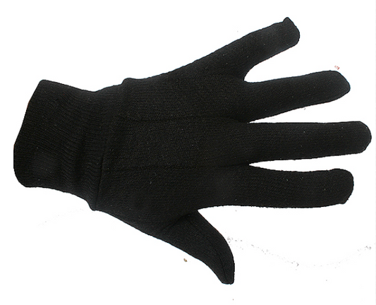 Brown Jersey Gloves - Black