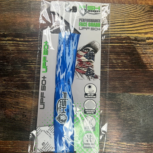 Fish Monkey Face Guard - Blue Swirl